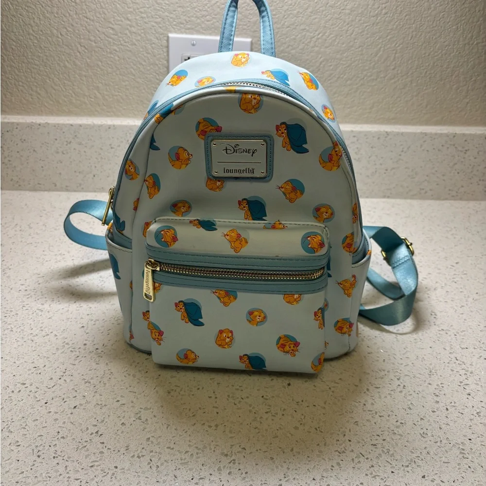 Loungefly Light Blue Oliver & Company Pattern Mini Backpack - Picture 4 of 6